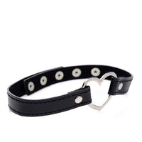 Master Series Vegan Leather Chrome Heart Collar