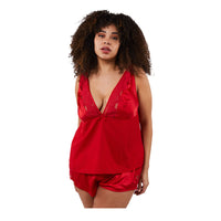 Cupid Pink And Red Love Hearts Cami Top & Shorts