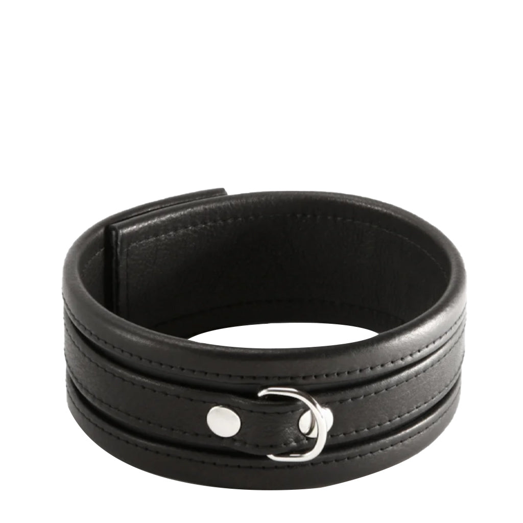 Dos Santos Solid D-Ring Leather Collar