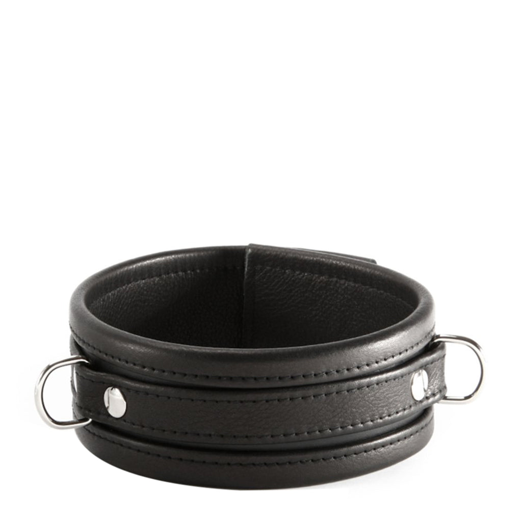 Dos Santos Solid Leather Collar with 3 D-Rings