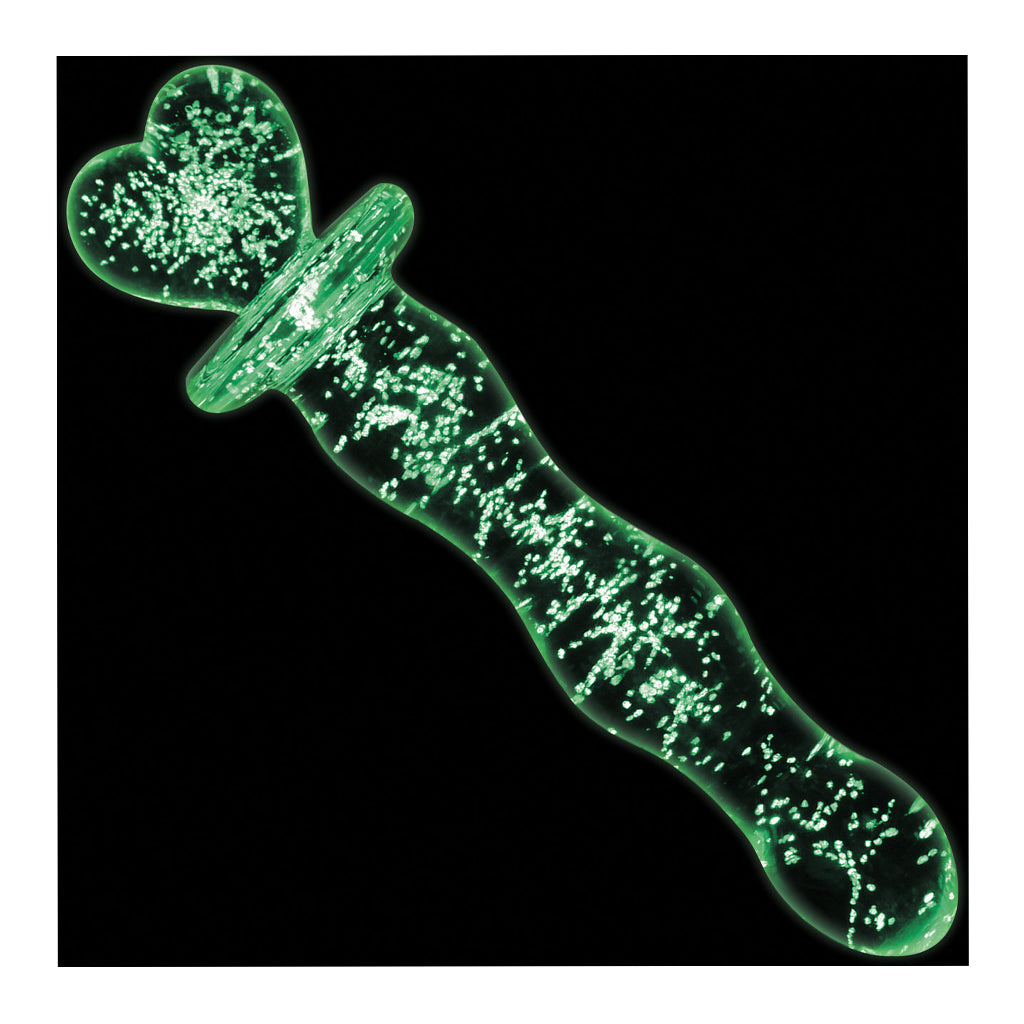 Firefly Heart Glow in the Dark Glass Dildo