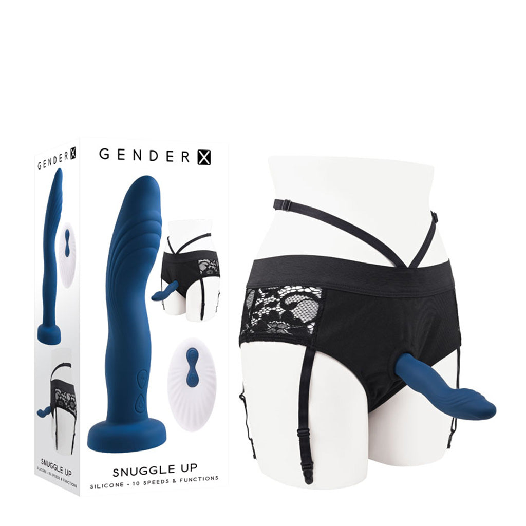 Gender X Snuggle Up Vibrating Dildo & Harness Set