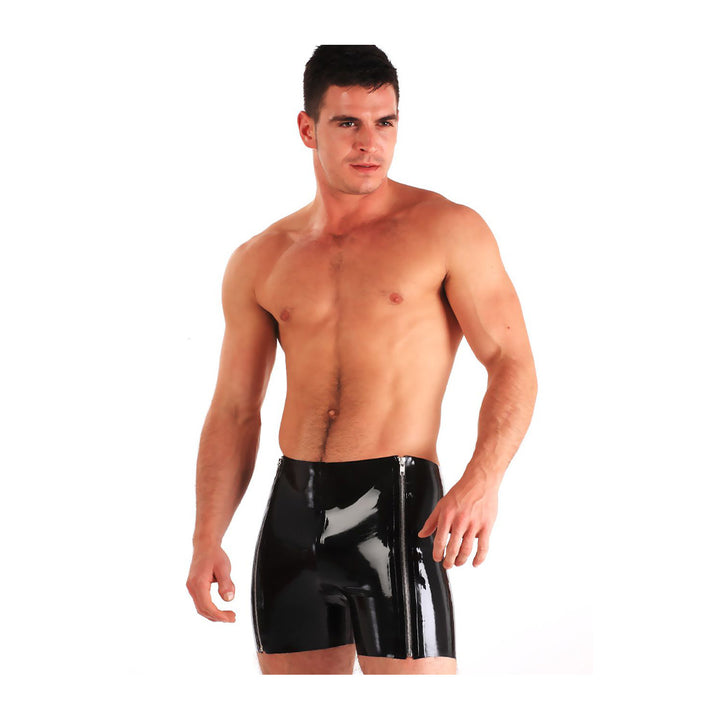 Honour Double Zip Latex Shorts