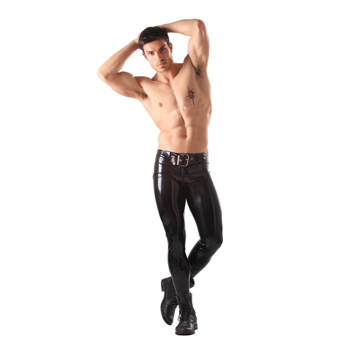 Honour Latex Skinny Jeans with Braces