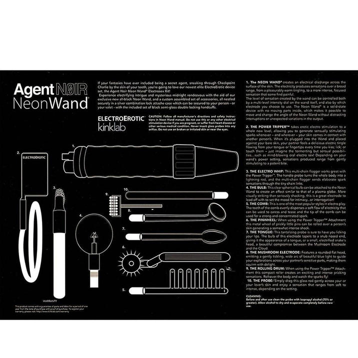 Kinklab Agent Noir Electro Erotic Neon Wand Kit