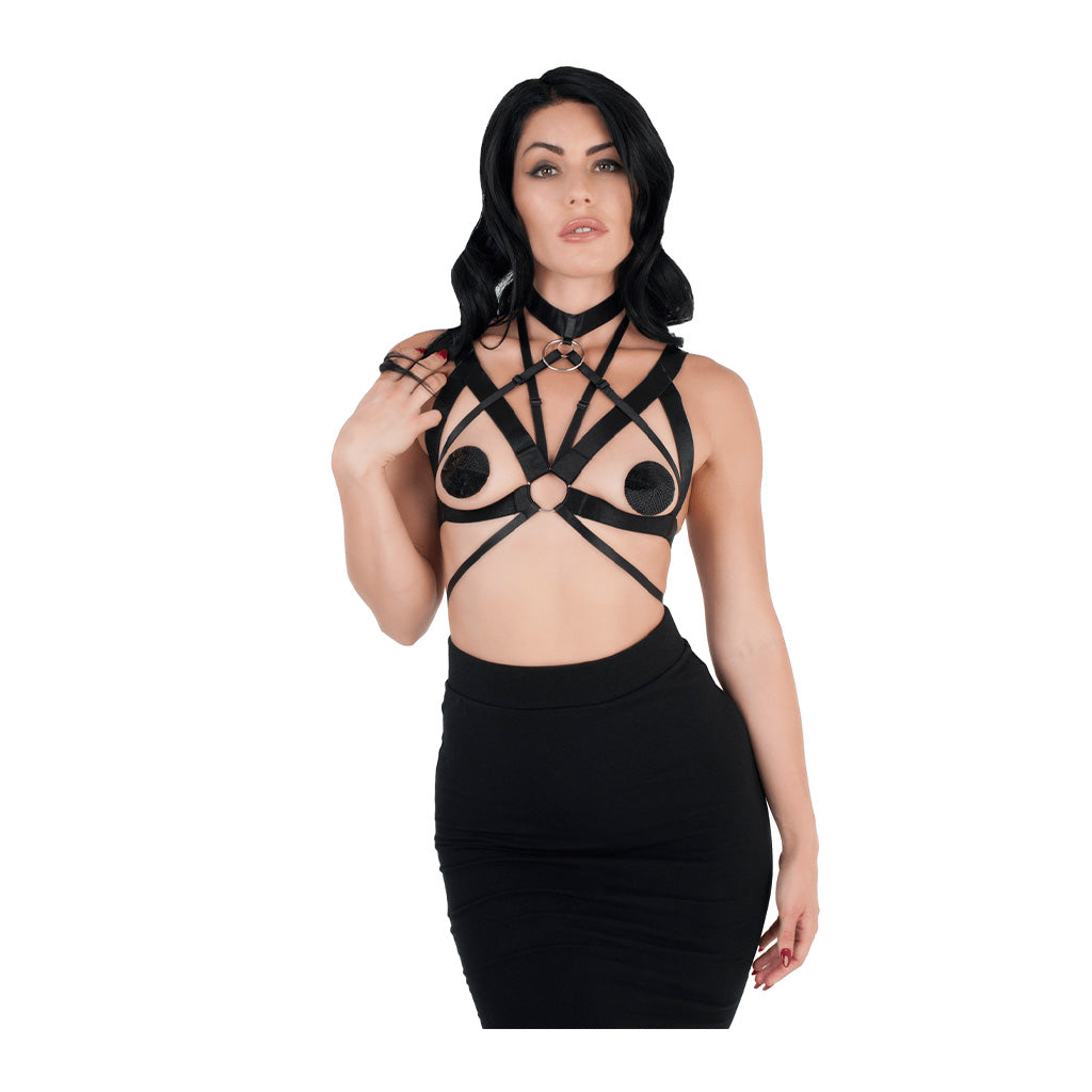 Love in Leather Wide Band O-Ring Body Harness