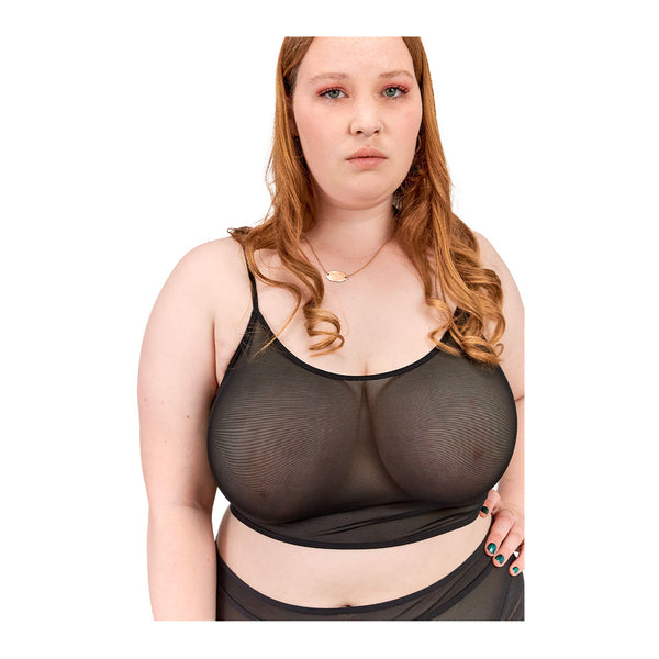 La Fille D'O Mojo Sheer Black Crop Bra