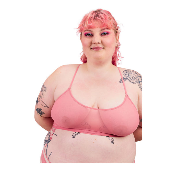 La Fille D'O Mojo Sheer Pink Crop Bra