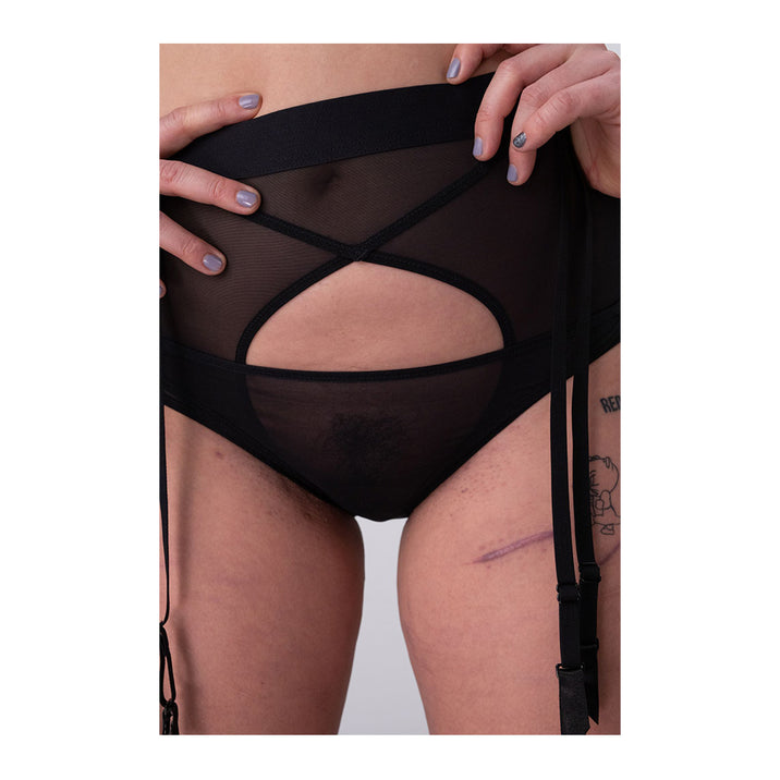 La Fille D'O Trouble High-Waisted Ouvert Suspender Belt