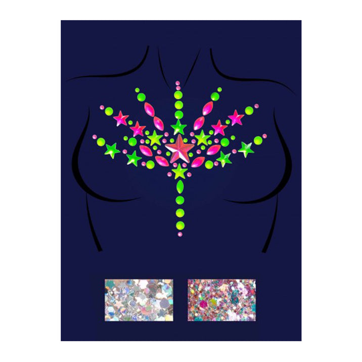 Leg Avenue Bliss Neon Black Light Adhesive Body Jewels