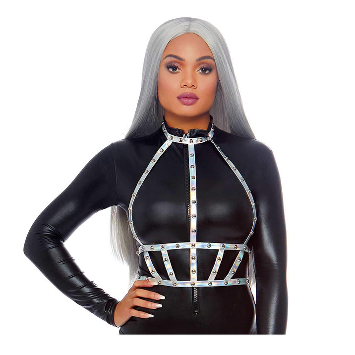 Leg Avenue Iridescent Studded Vinyl Body Harness