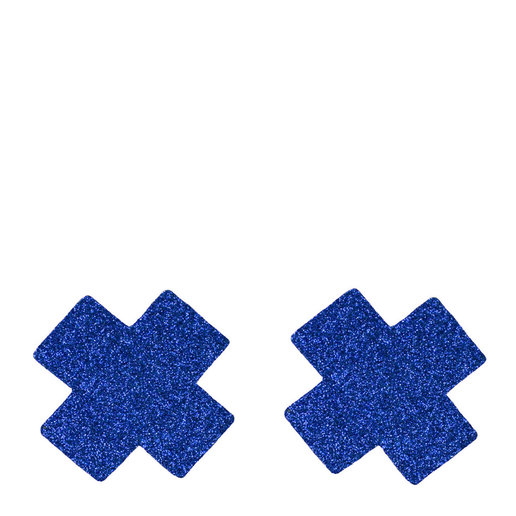 Love in Leather Glitter Cross Nipple Pasties