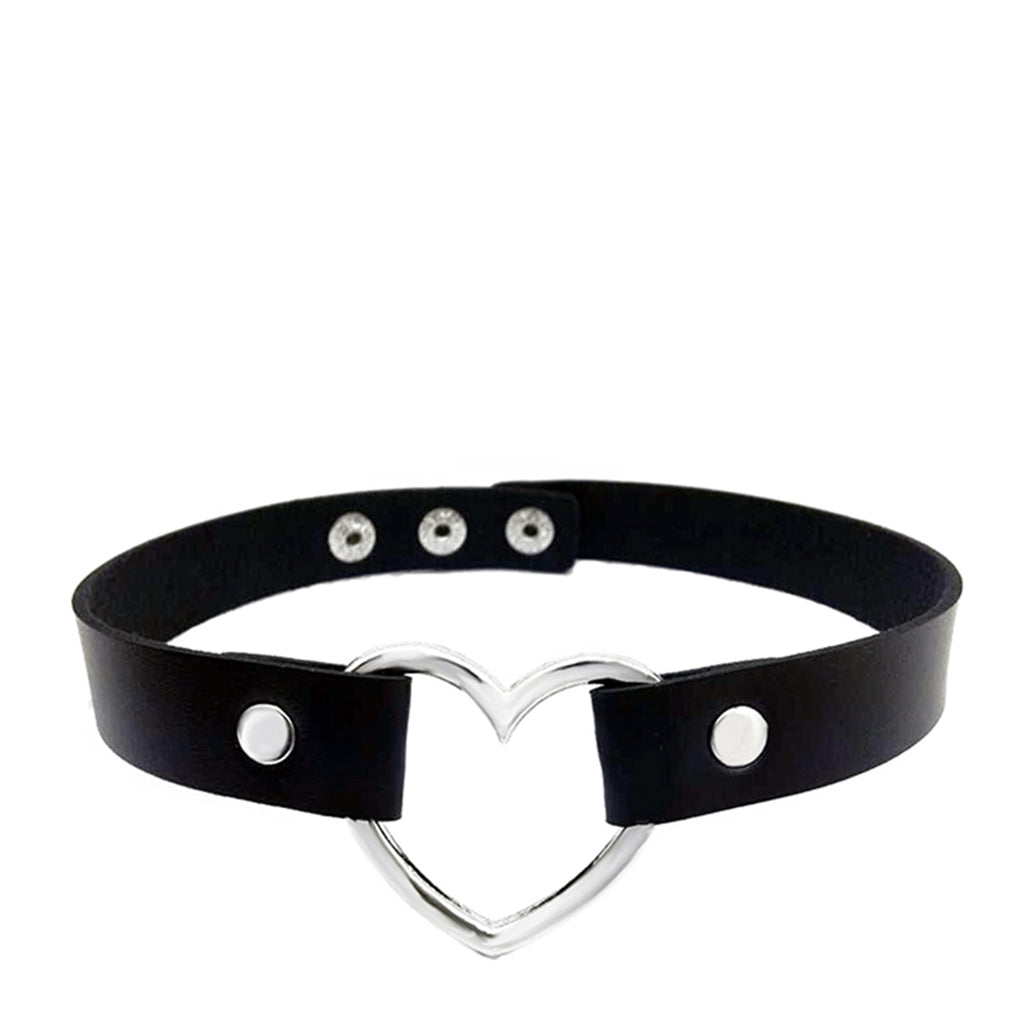 Love in Leather Heart O-Ring Choker