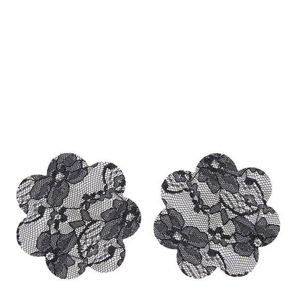 Love in Leather Lace Flower Nipple Pasties