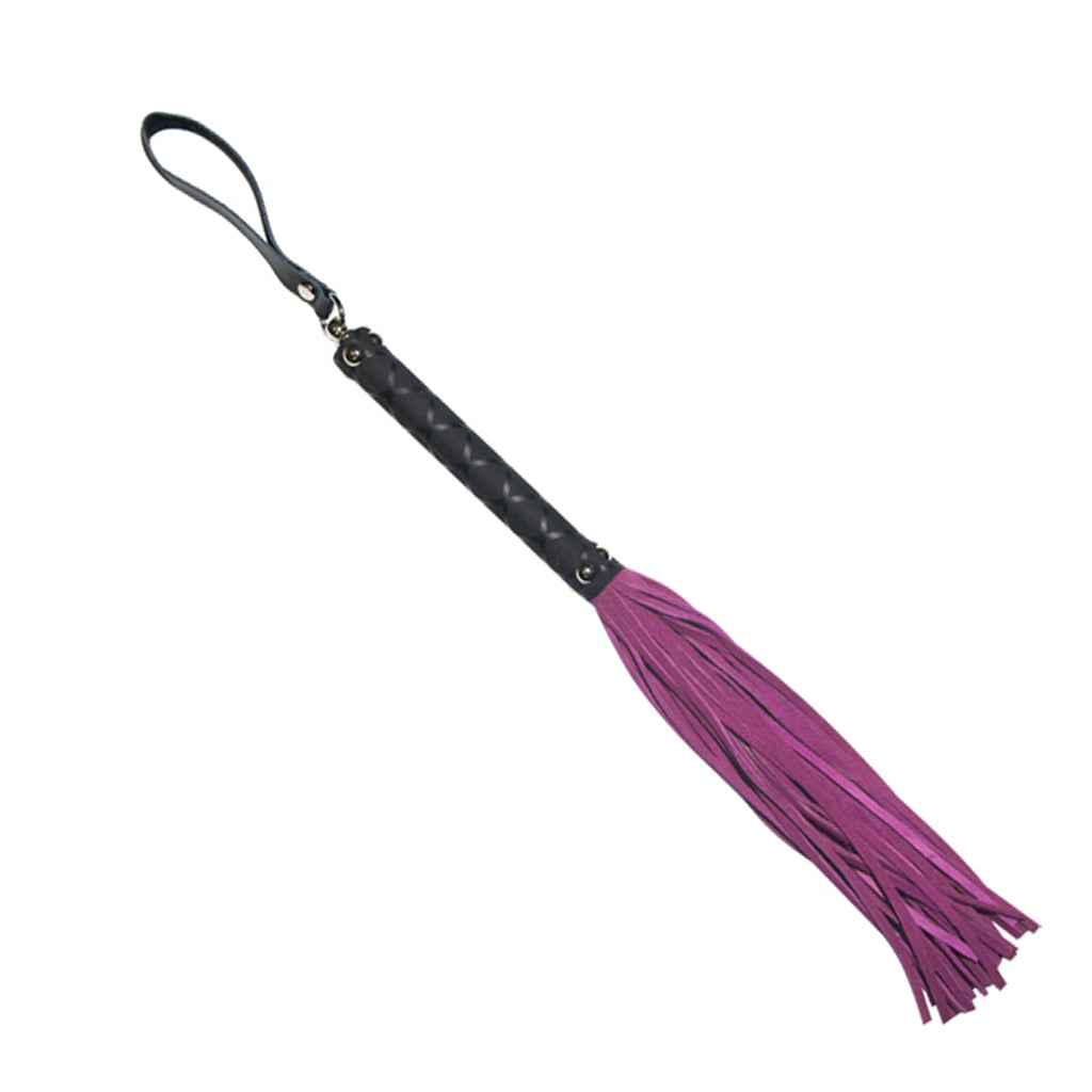 Love in Leather Suede Flogger with Latex Handle
