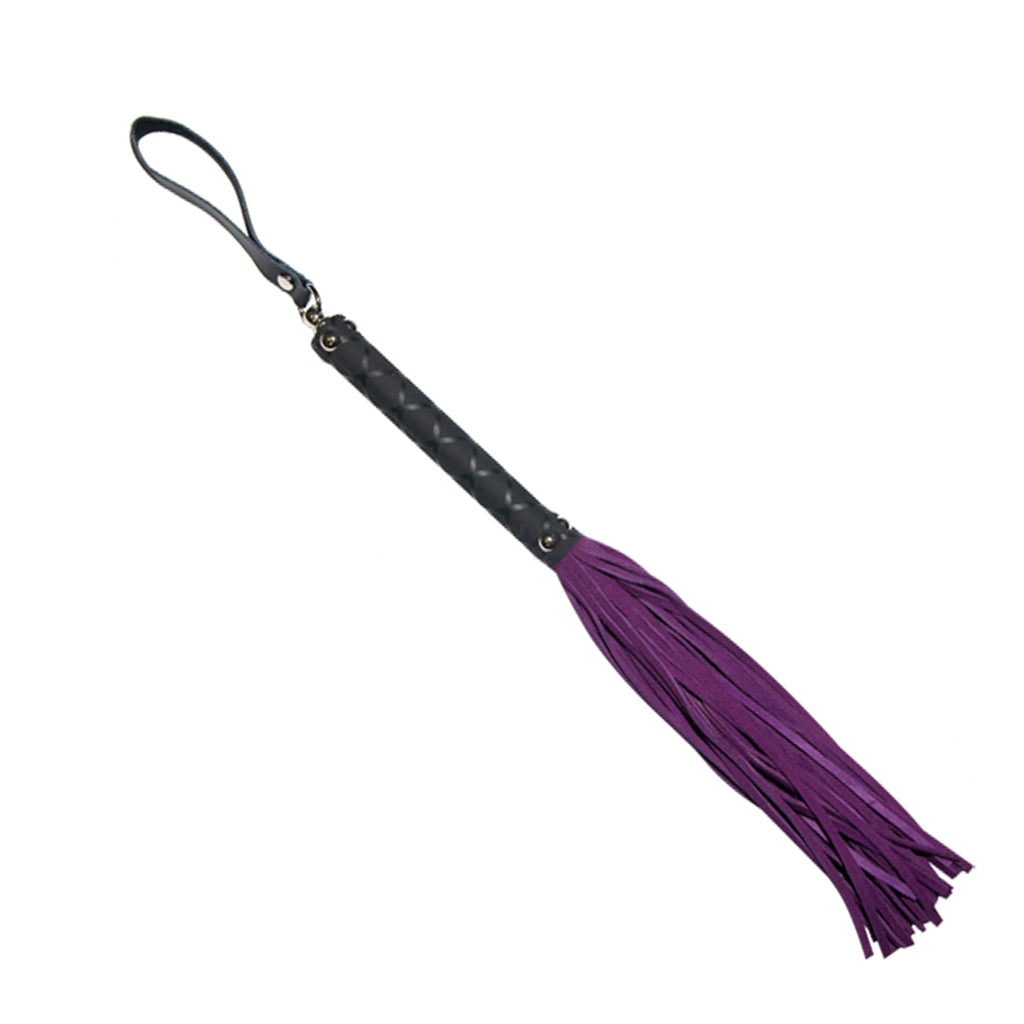 Love in Leather Suede Flogger with Latex Handle