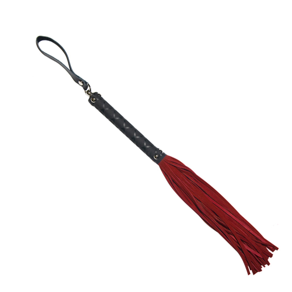 Love in Leather Suede Flogger with Latex Handle