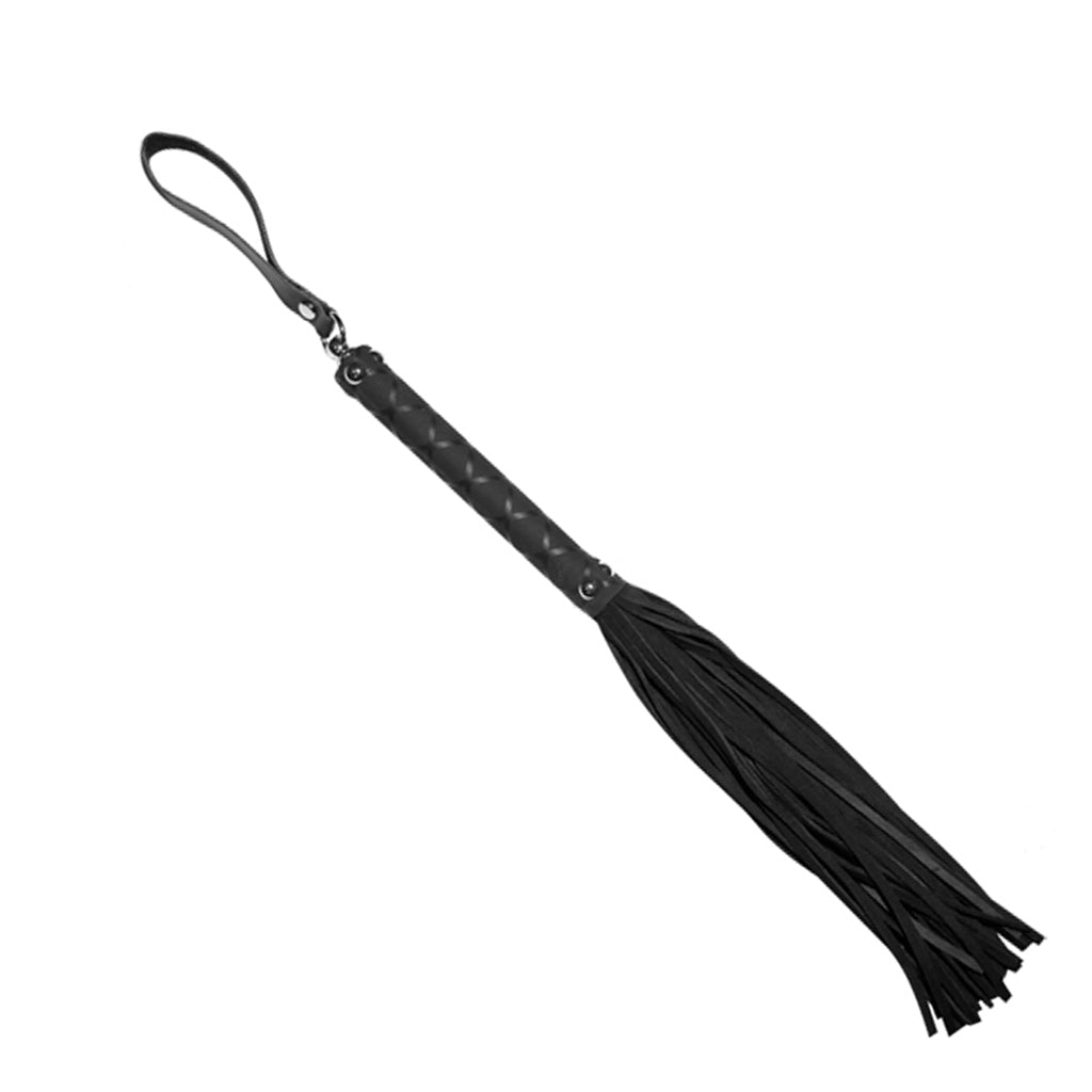 Love in Leather Suede Flogger with Latex Handle