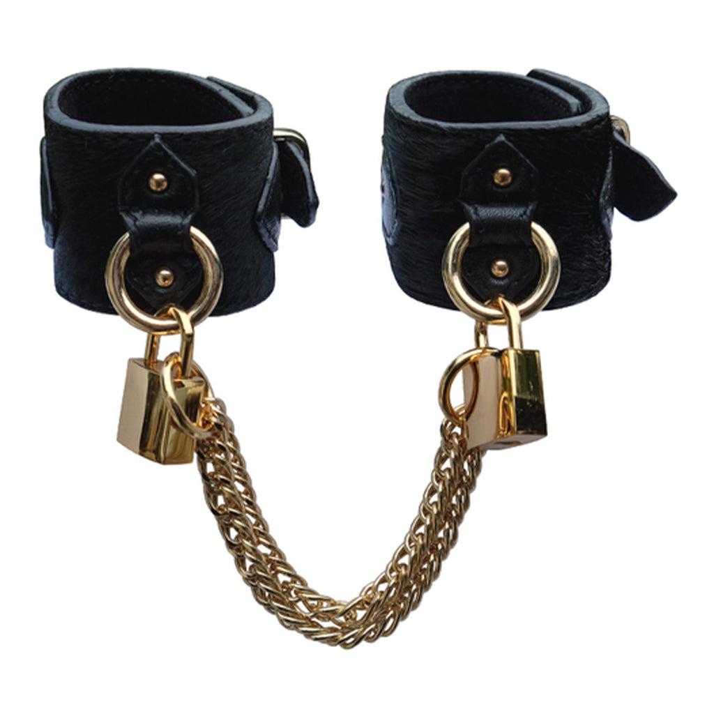 The Model Traitor Chained Wrist Cuffs with Square Padlocks