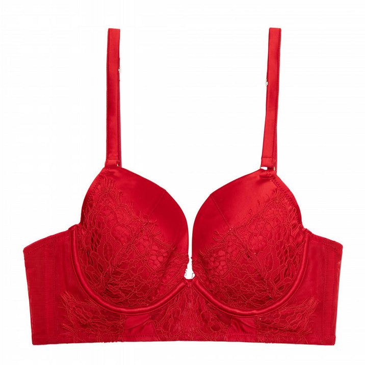 Playful Promises Melina Longline Red Plunge Bra