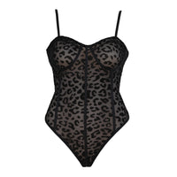 Muse Black Leopard Print Bodysuit