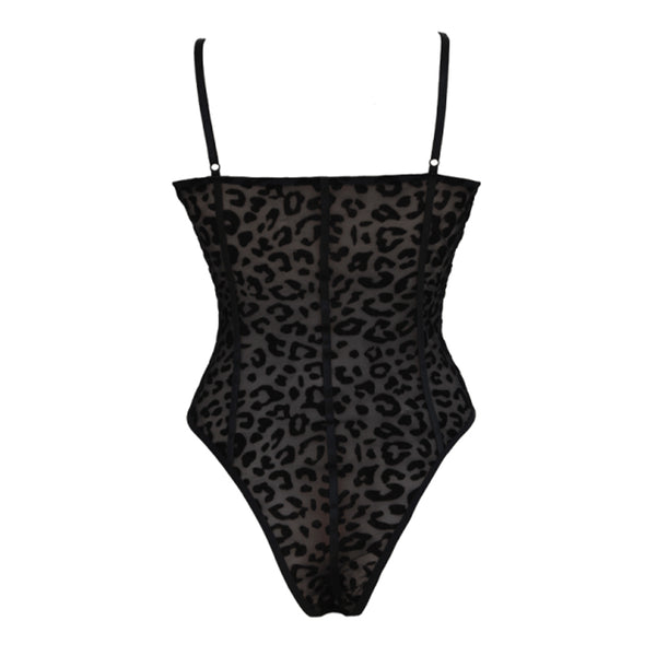 Muse Black Leopard Print Bodysuit