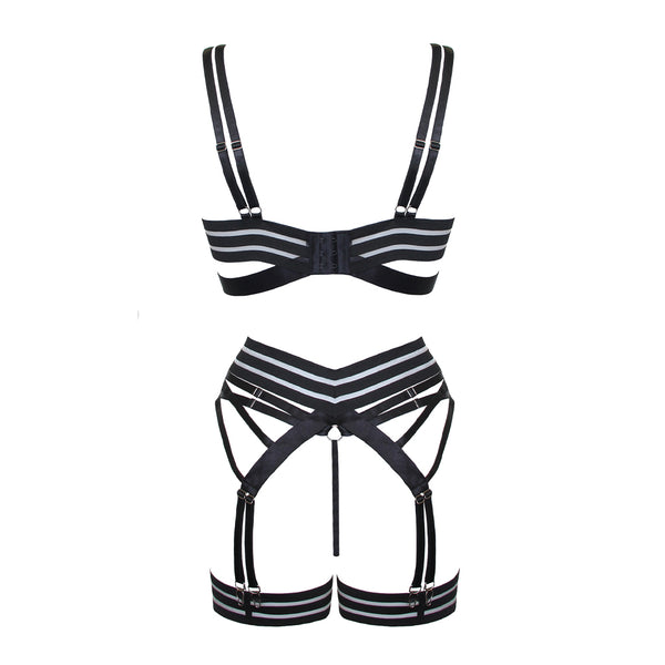 Muse Black Strappy Lingerie Set
