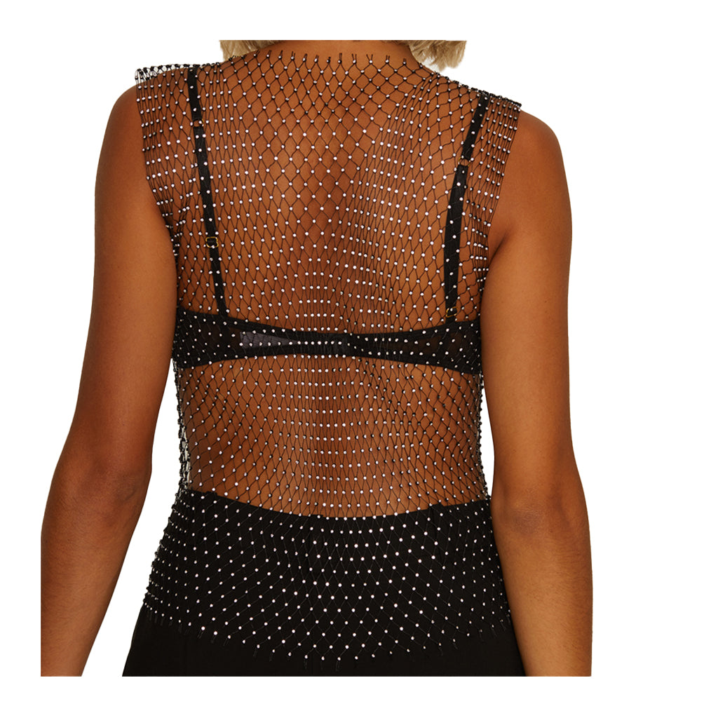 Muse Diamante Mesh Top