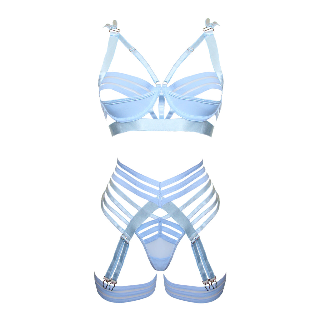 Muse Light Blue Strappy Lingerie Set