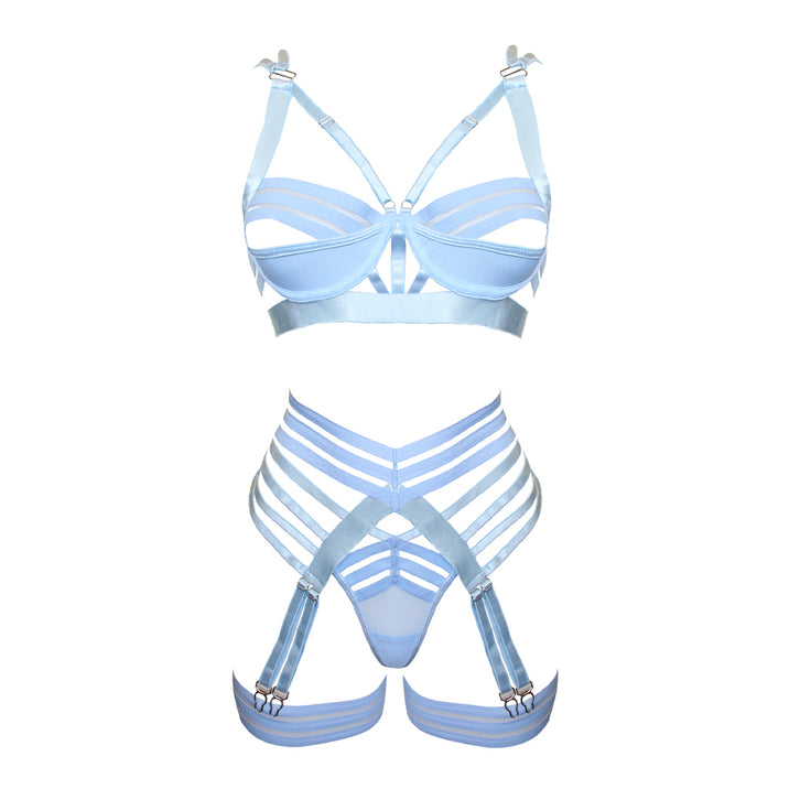 Muse Light Blue Strappy Lingerie Set