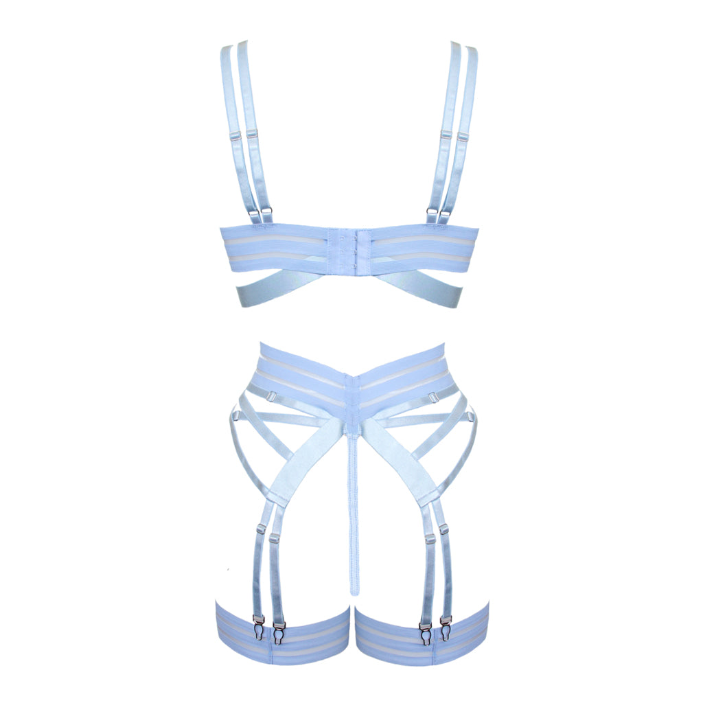 Muse Light Blue Strappy Lingerie Set