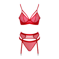 Muse Red Fishnet Lingerie Set