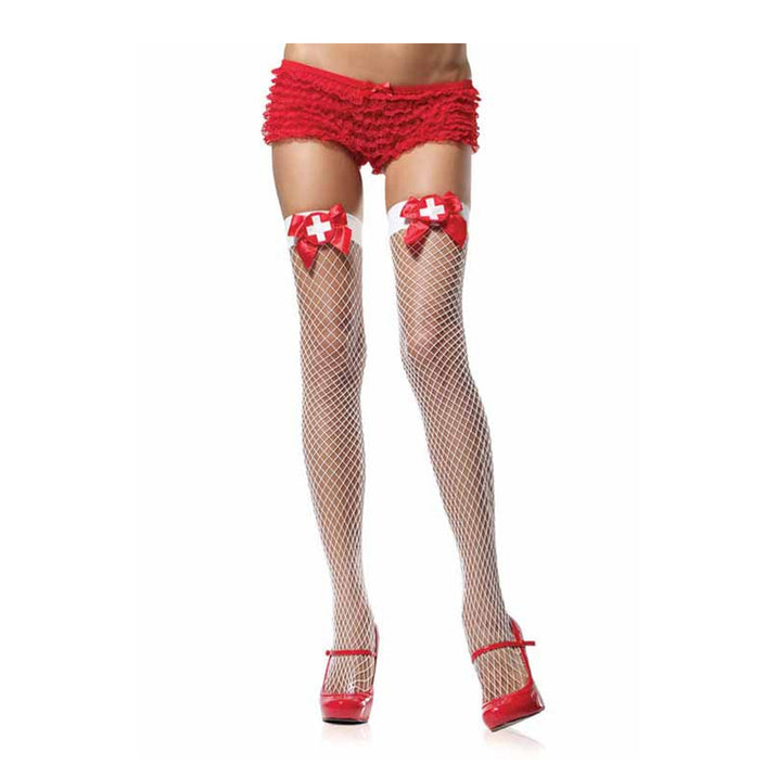 Legs Avenue Industrial Nurse Net Thigh Highs