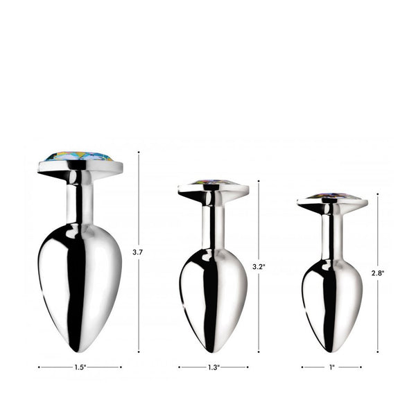 Rainbow Prism Gem Metal Butt Plug Small