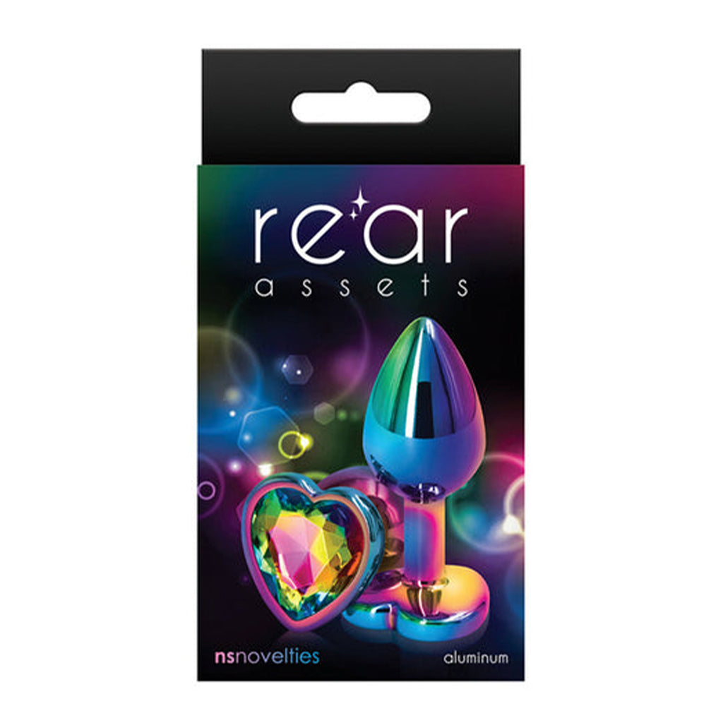 Rear Assets Multicolour Rainbow Jewel Heart Plug
