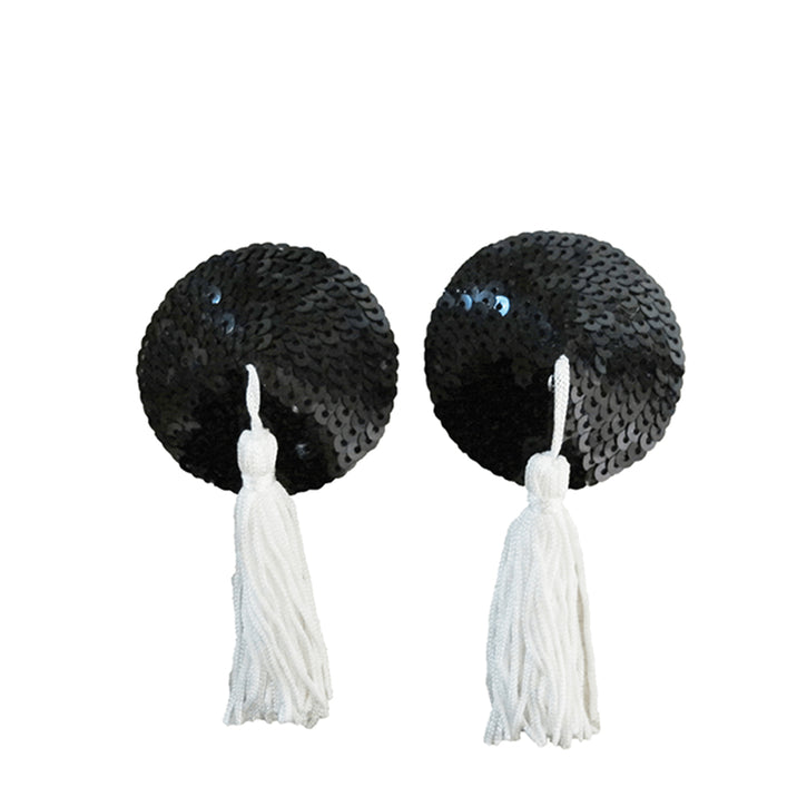 Round Sequin Pasties with White Tassel