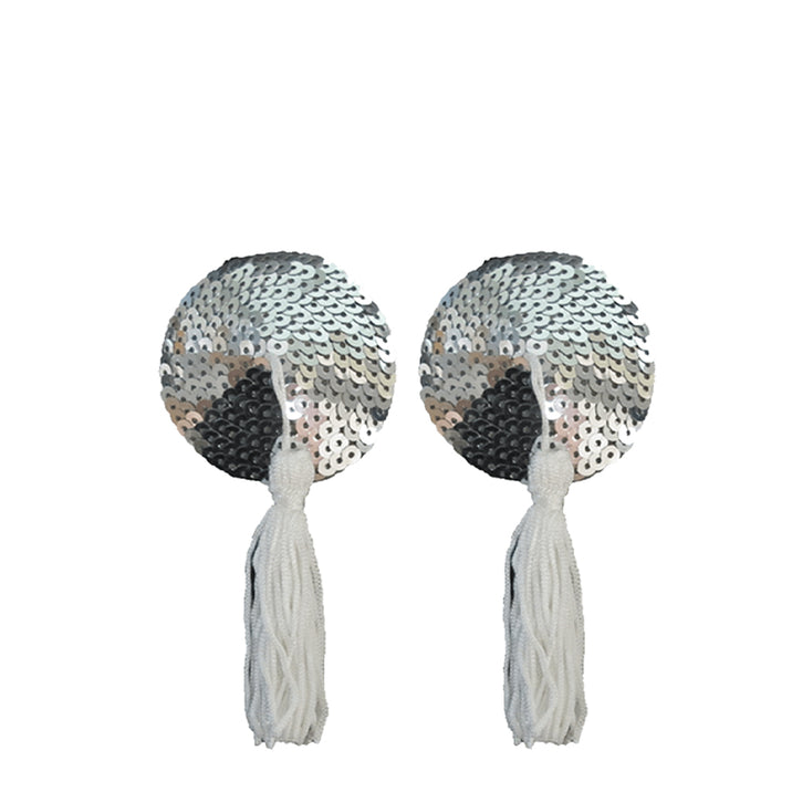 Round Sequin Pasties with White Tassel