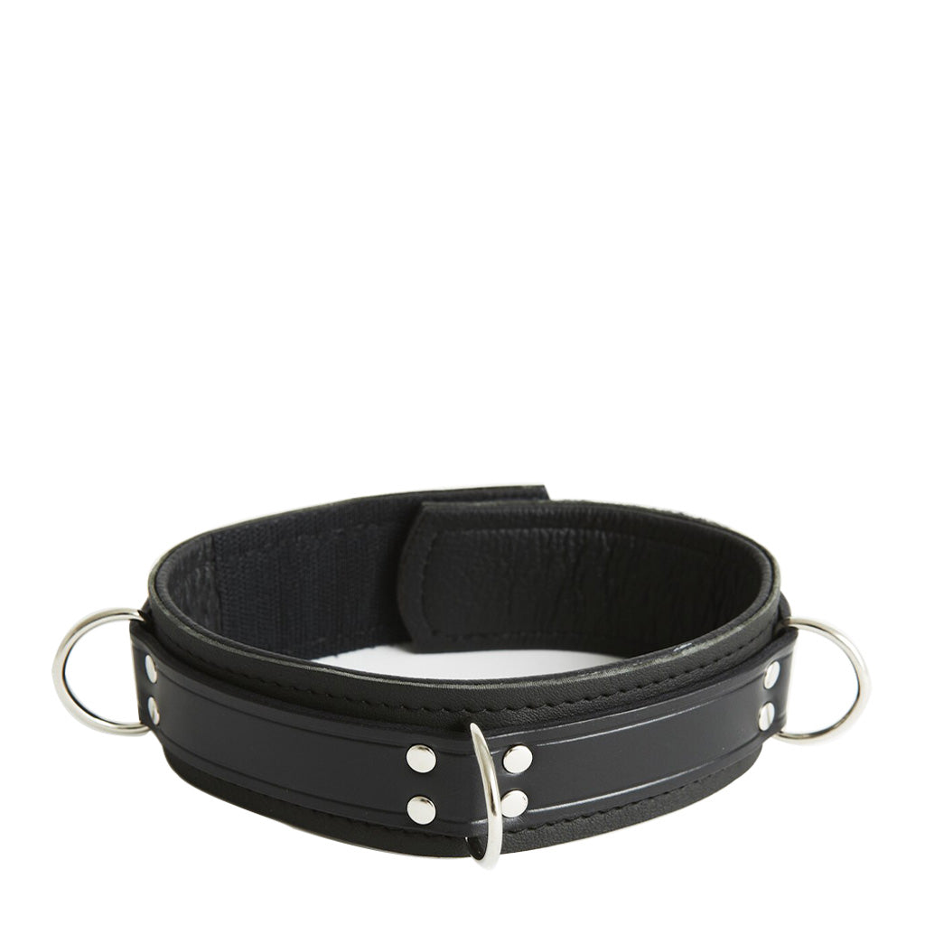 Sax Leather Velcro Bondage Collar