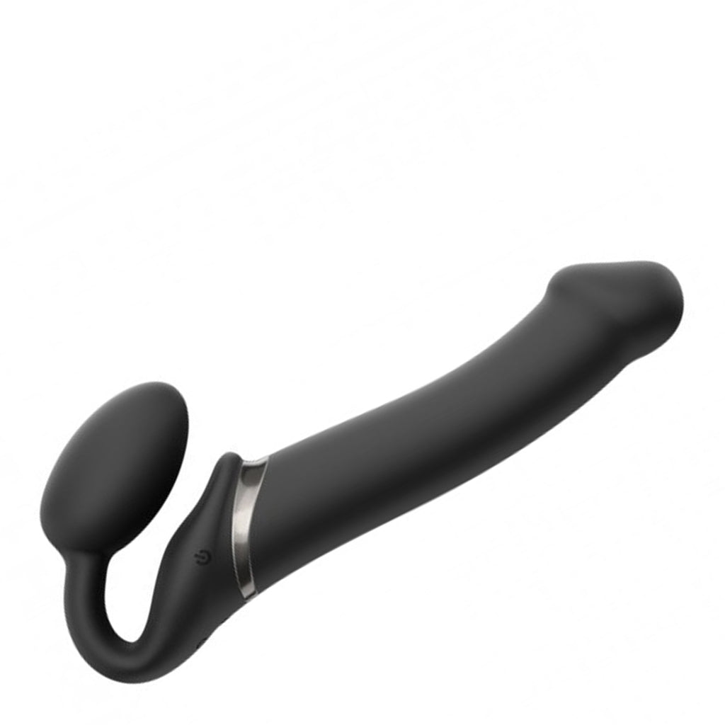 STRAP-ON-ME VIBRATING BENDABLE STRAPLESS DILDO BLACK