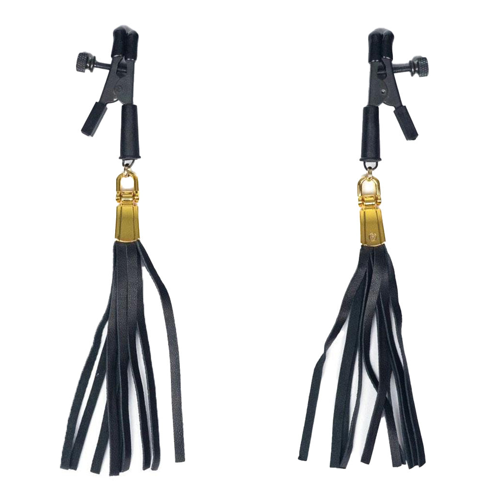 Spartacus Alligator Clamp with Leather Tassels