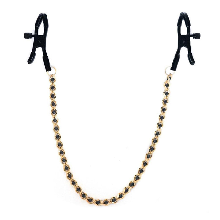 Spartacus Alligator Tip Clamp with Gold Beaded Chain