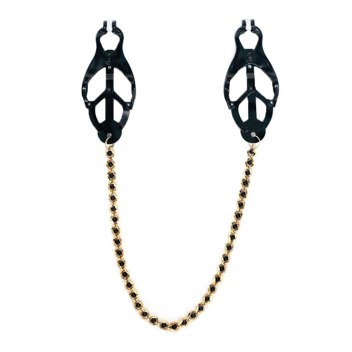 Spartacus Black Butterfly Clamp with Beaded Chain