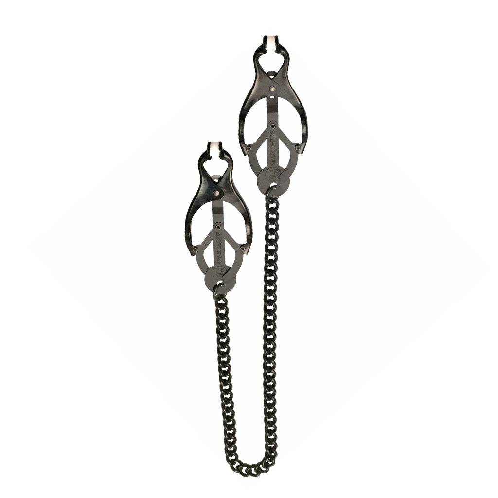 Spartacus Black Butterfly Nipple Clamp with Link Chain