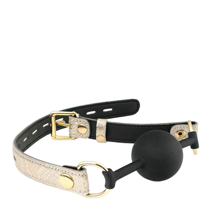 Spartacus Snake Print Ball Gag Silicone Gold