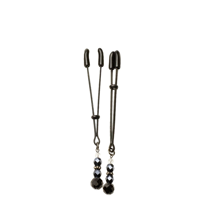Spartacus Tweezer Nipple Clamps with Beaded Glass Drop