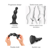 Strap-On-Me Beaded Dildo Plug Black