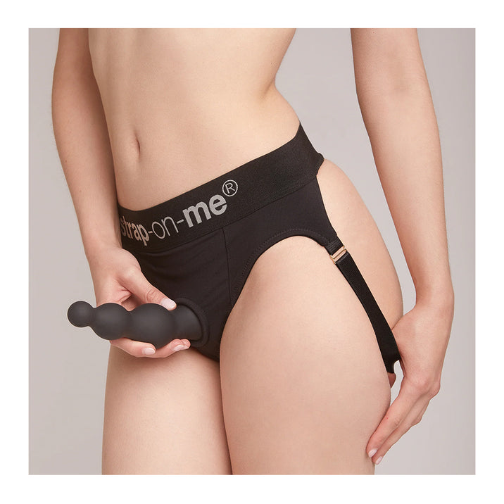 Strap-On-Me Beaded Dildo Plug Black