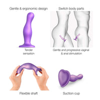 Strap-On-Me Curvy Dildo Plug Metallic Purple