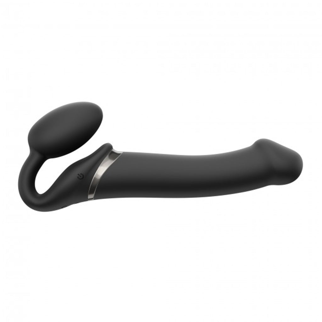 STRAP-ON-ME VIBRATING BENDABLE STRAPLESS DILDO BLACK