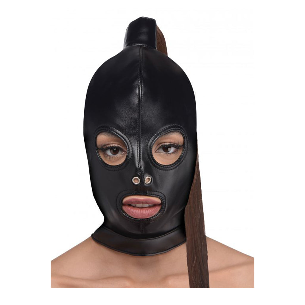 Strict Ponytail Bondage Hood